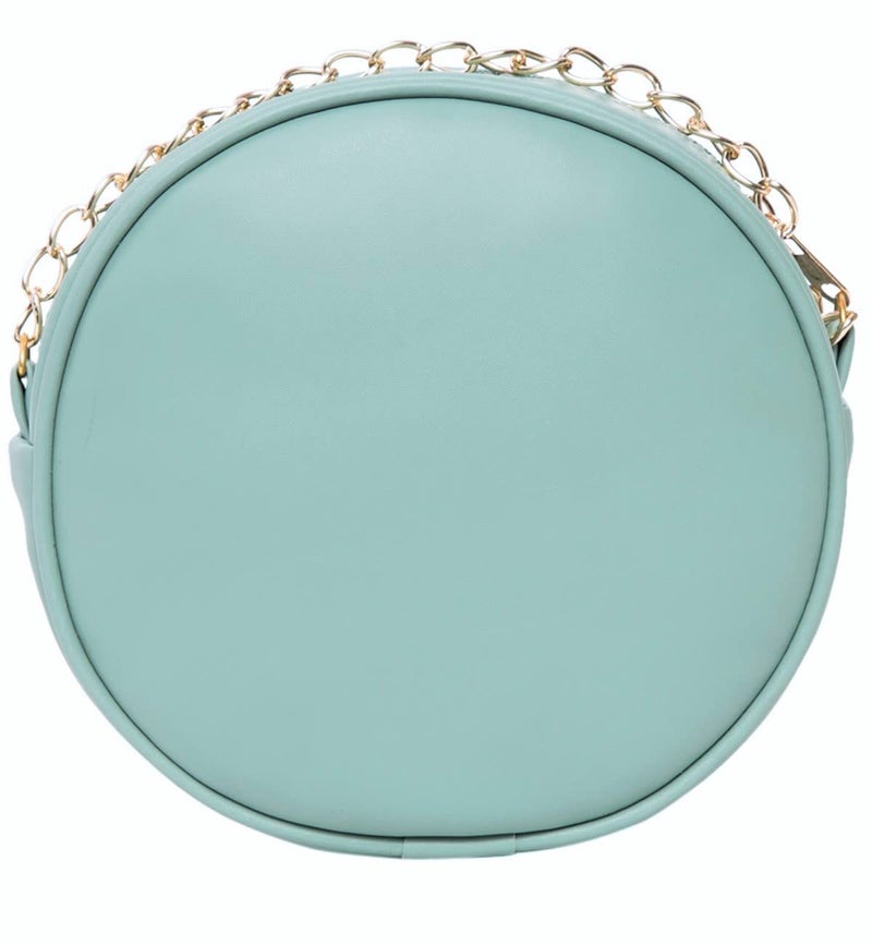 ADISA women girls round embroided sling bag (Green) - Image 4