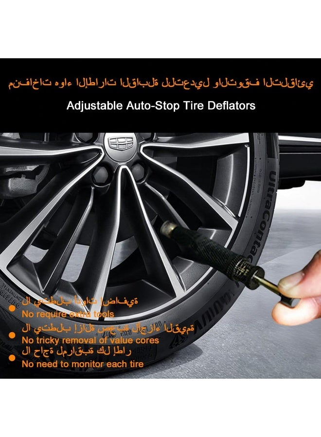 4-Piece Tire Deflation Valve Kit, Adjustable Automatic Stop Tire Deflation Valve Set, 10-30 Psi/0.7-2 Bar, With 4 Adjustable Valve Caps, Durable Brass Carrying Case, Tire Inflation Tool for Off-Road Vehicles, Trucks, And All-Terrain Vehicles (Atvs). - Image 3