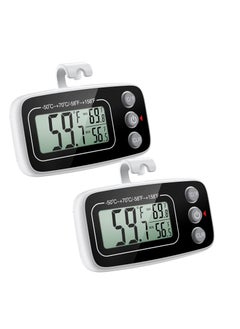 SYOSI Refrigerator Thermometer, (NEW VERSION) 2 Pack Digital Freezer Thermometer, Fridge Thermometer with Magnetic back, LCD Display, Max/Min Function, 3 Mounting Options for Kitchen, Home, Restaurants  - Image 1