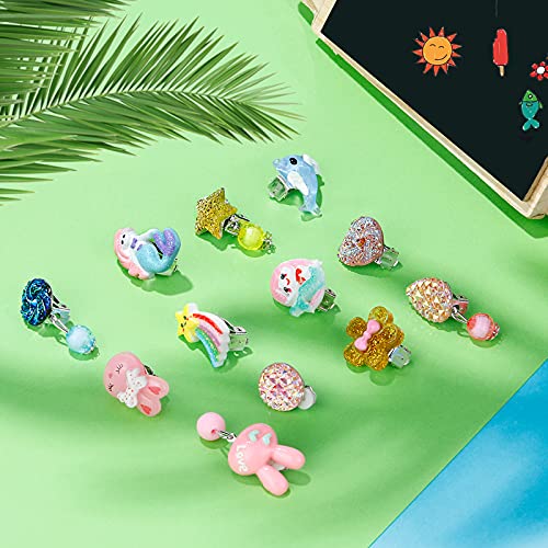 Hicdaw 25Pairs Clip On Earrings For Girls Play Earrings for Party Favor Kids Princess Play Jewelry - Image 5