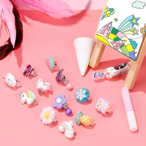 Hicdaw 25Pairs Clip On Earrings For Girls Play Earrings for Party Favor Kids Princess Play Jewelry - Image 4