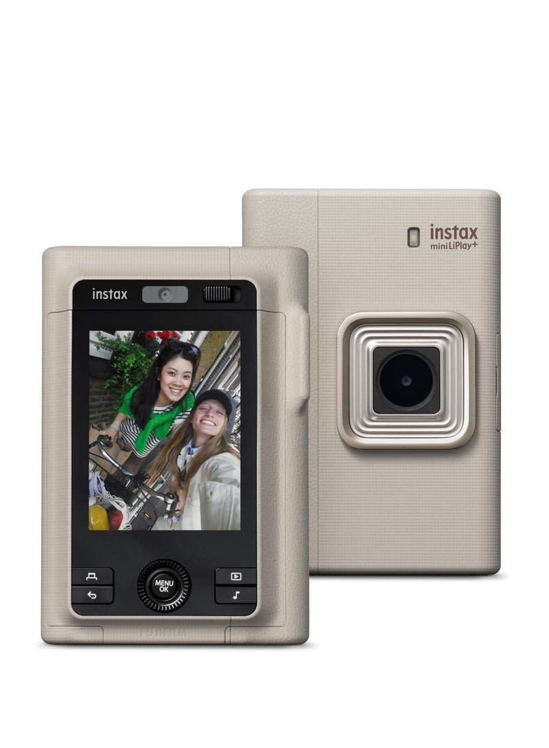 FUJIFILM Instax Mini LiPlay+ Hybrid digital instant film camera and photo printer - (Beige color), with rear 6 x 4 cm LCD screen, sound recording capabilities, Dual cameras - main and wide-angle selfie, Midnight - Image 4