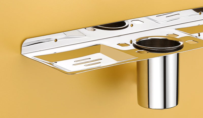 iSTAR 4-in-1 Stainless Steel Wall-Mounted Double Soap Dish with Toothbrush, Toothpaste, and Tumbler Holder | Multipurpose Bathroom Accessories Organizer for Home, Office, Hotel, Wash-Basin (Pack of 1) - Image 3