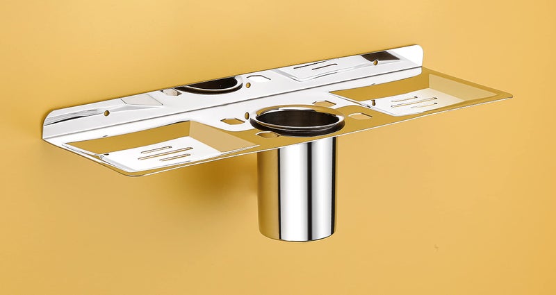 iSTAR 4-in-1 Stainless Steel Wall-Mounted Double Soap Dish with Toothbrush, Toothpaste, and Tumbler Holder | Multipurpose Bathroom Accessories Organizer for Home, Office, Hotel, Wash-Basin (Pack of 1) - Image 2