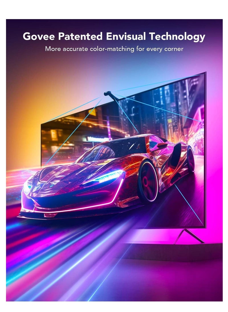 Govee - Govee Envisual TV LED Backlight T2 with Dual Cameras, 11.8ft RGBIC Wi-Fi LED Strip Lights for 55-65 inch TVs, Double Strip Light Beads, Adapts to Ultra-Thin TVs, Smart App Control, Music Sync, H605C - Image 1