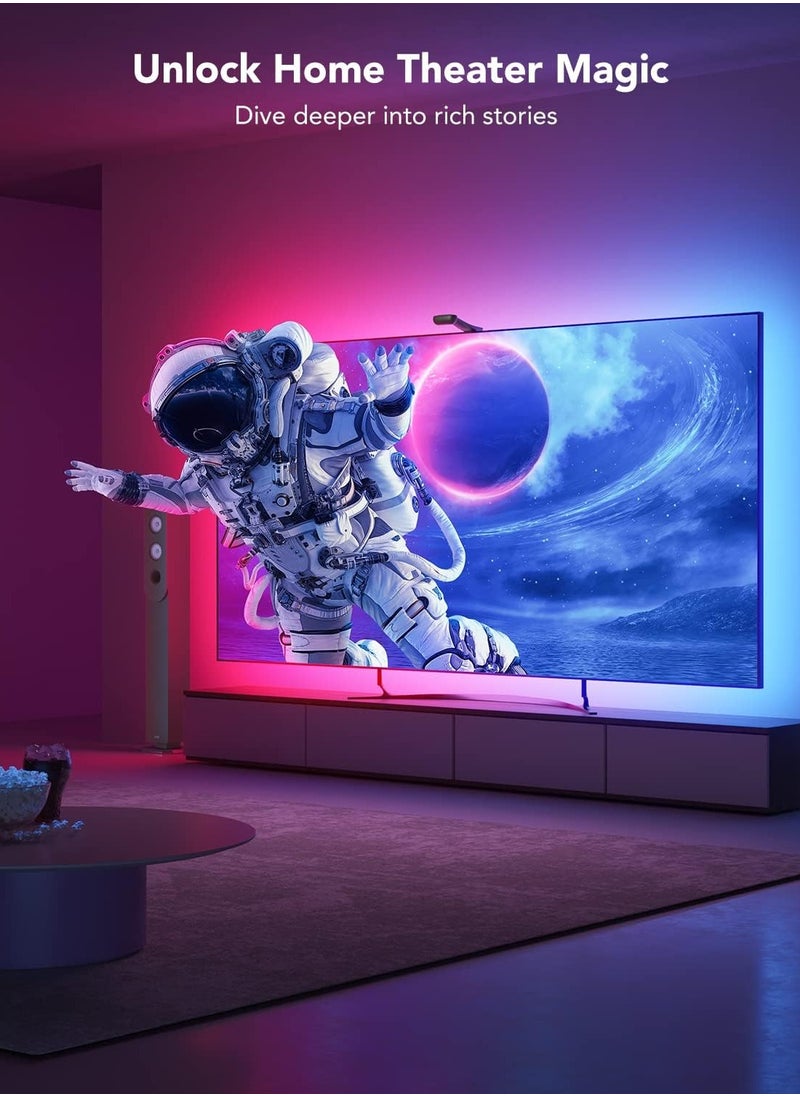 Govee - Govee Envisual TV LED Backlight T2 with Dual Cameras, 11.8ft RGBIC Wi-Fi LED Strip Lights for 55-65 inch TVs, Double Strip Light Beads, Adapts to Ultra-Thin TVs, Smart App Control, Music Sync, H605C - Image 1