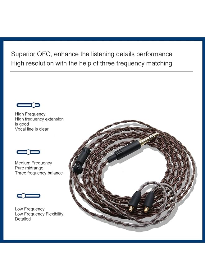 إيروريكس كابل بديل لسماعات الرأس بمقبس استريو مقاس 3.5 مم لسماعات Sennheiser IE100 Pro IE400 Pro IE500 Pro بطول 3.9 قدم مع هيكل سلكي مطلي بالفضة - Image 5