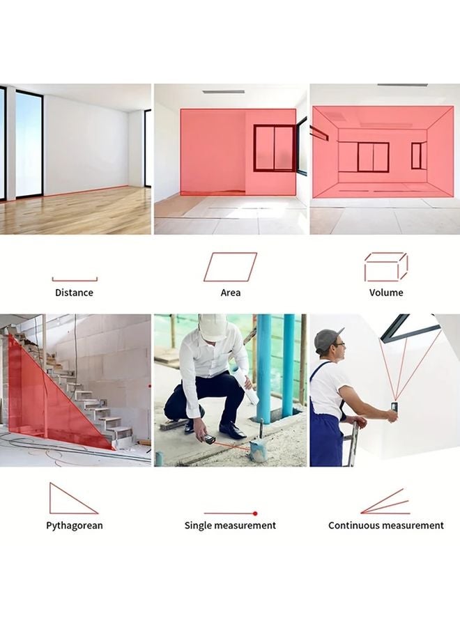 HANMATEK LM50 Laser Rangefinder 50m 164ft Handheld Electronic Tape Measure Infrared Distance Area Height Measurement Tool - Image 3