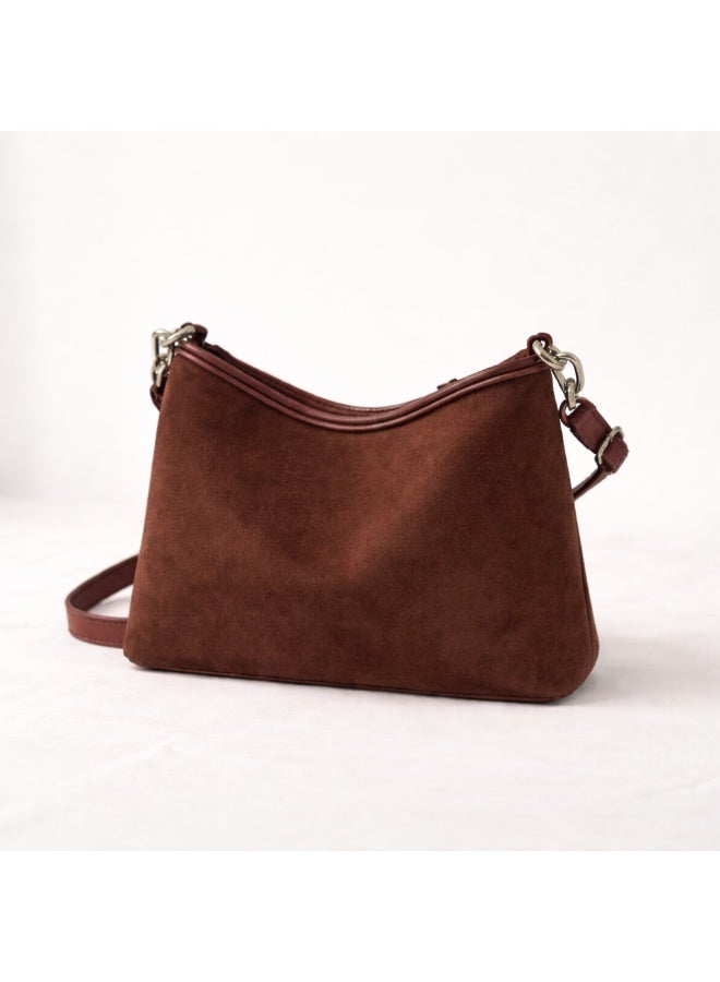 Alo Yoga Women’s Suede Shoulder Bag with Adjustable Strap and Mini Pouch – Casual Hobo Handbag for Daily Use - Image 2