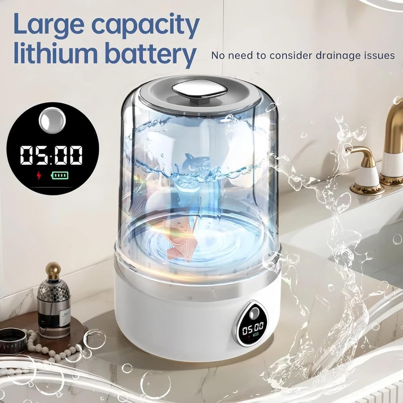 LINJIE Mini Washing Machine,1.4L Turbo Automatic Clothes Washer,Usb Powered Cleaning Machine, For Dorm, Apartment, Travel - Image 4