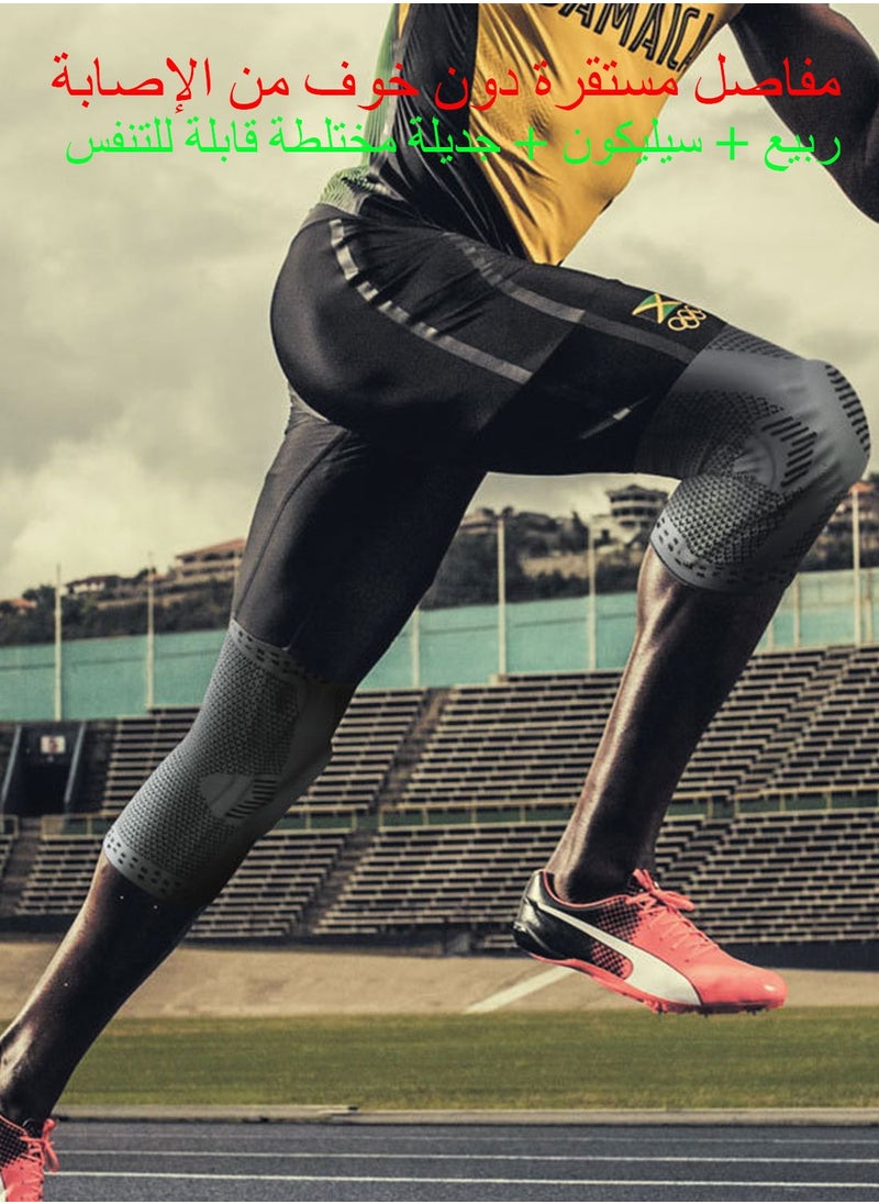 Syarme Professional Knee Brace, 2 Pack Knee Compression Sleeve Support for Men Women with Patella Gel Pads and Side Stabilizers, Knee Pads, for Running, Basketball, Volleyball, Mountain Bike Etc Activities M  - Image 3