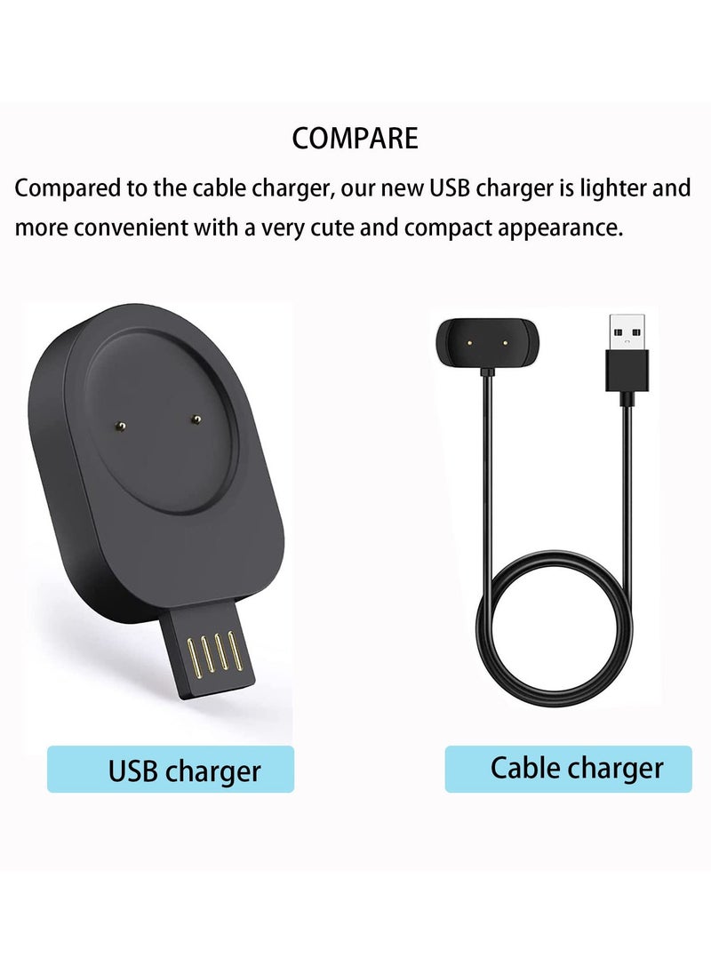 Generic - Compatible USB Portable Charger for Amazfit GTS 2 Mini, GTR 2, 2e, T-Rex Pro, Bip U Pro, Pop, Zeep E, Z Smart Watch Accessories (2-Pack) - Image 1