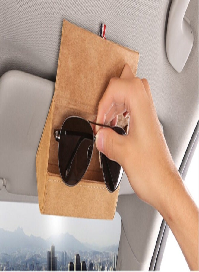 Generic Glasses case, sunglasses holder, car sun visor glasses hanging clip, note card holder glasses holder, car sun visor accessories, suitable for glasses of different sizes - Image 1