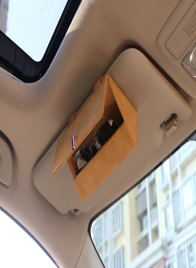 Generic Glasses case, sunglasses holder, car sun visor glasses hanging clip, note card holder glasses holder, car sun visor accessories, suitable for glasses of different sizes - Image 5
