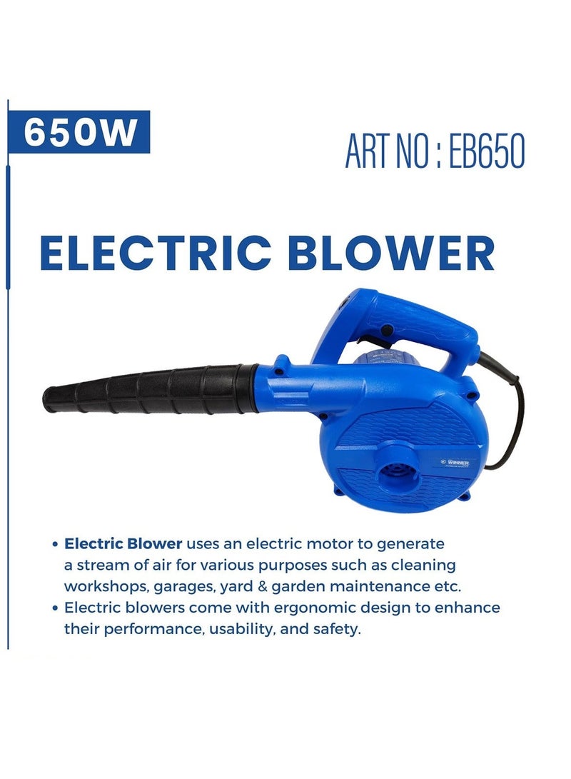Winner 650W EB650 Professional Electric Blower, High-Performance Air Blower by WINNER -  13000 RPM, High Airflow 2.8 m3/min, 220V-240V - Image 3