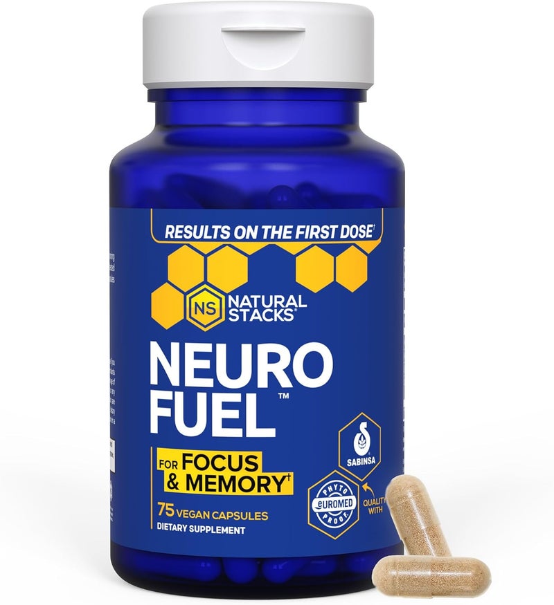 NATURAL STACKS NeuroFuel Nootropic Brain Support Supplement  750mg LCarnitine  500mg LPhenylalanine  Brain Supplement for Memory and Focus  75 Focus Pills - Image 2