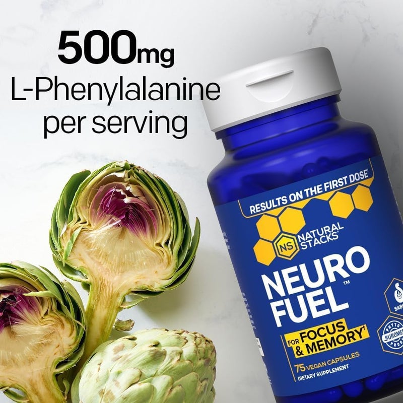 NATURAL STACKS NeuroFuel Nootropic Brain Support Supplement  750mg LCarnitine  500mg LPhenylalanine  Brain Supplement for Memory and Focus  75 Focus Pills - Image 4