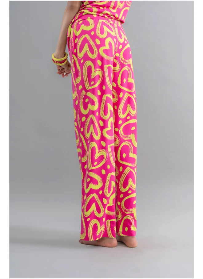 NeceSera Limited Edition Lovestruck Pink Heart Flared Pajamas