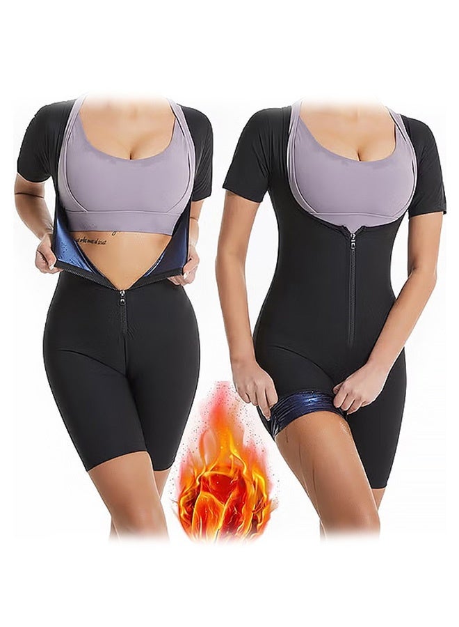 SOUTH MOON Full Body Shaper, Sweat Sauna Suit Tummy Control Jumpsuit, Waist Trainer for Weight Loss Gym Trainning - Image 1