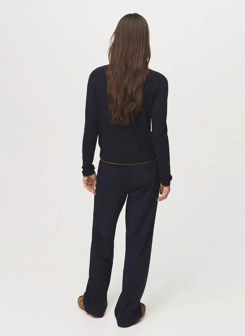 MANGO Perkins-neck sweater with button