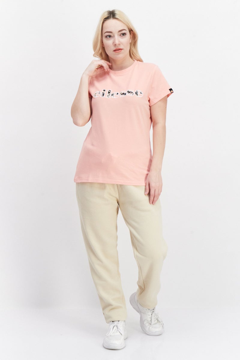 Ellesse Women Sportswear Fit Embroidered Logo Outdoor T-Shirt, Coral - Image 4