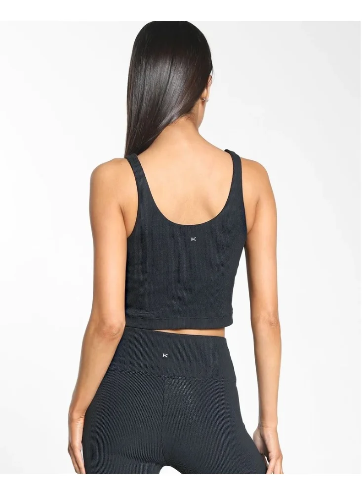 Koral Koral Korra Rib Crop Top,  A583R22-L-Blk