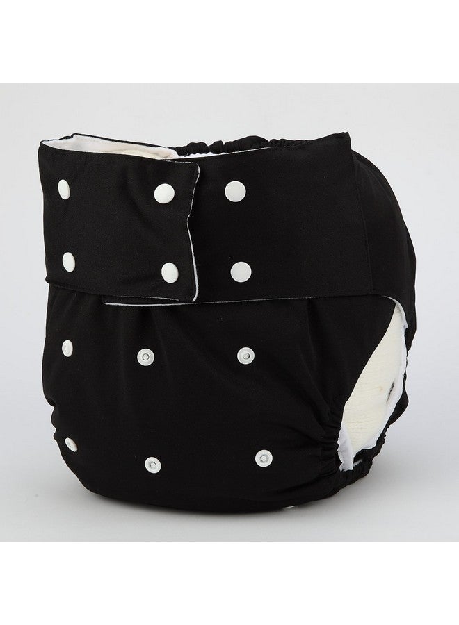 Sigzagor Teen Adult Cloth Diaper Nappy Reusable Washable For Disability Men (Black) - Image 2