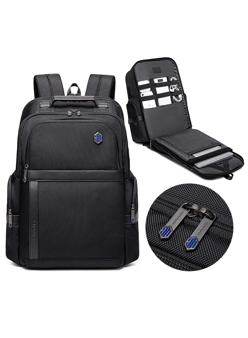 ARCTIC HUNTER Premium Laptop Shoulder Backpack TSA Friendly Opening Water/Scratch Resistant Daypack with Built in USB/Earphone Port for Men and Women B00449 Black