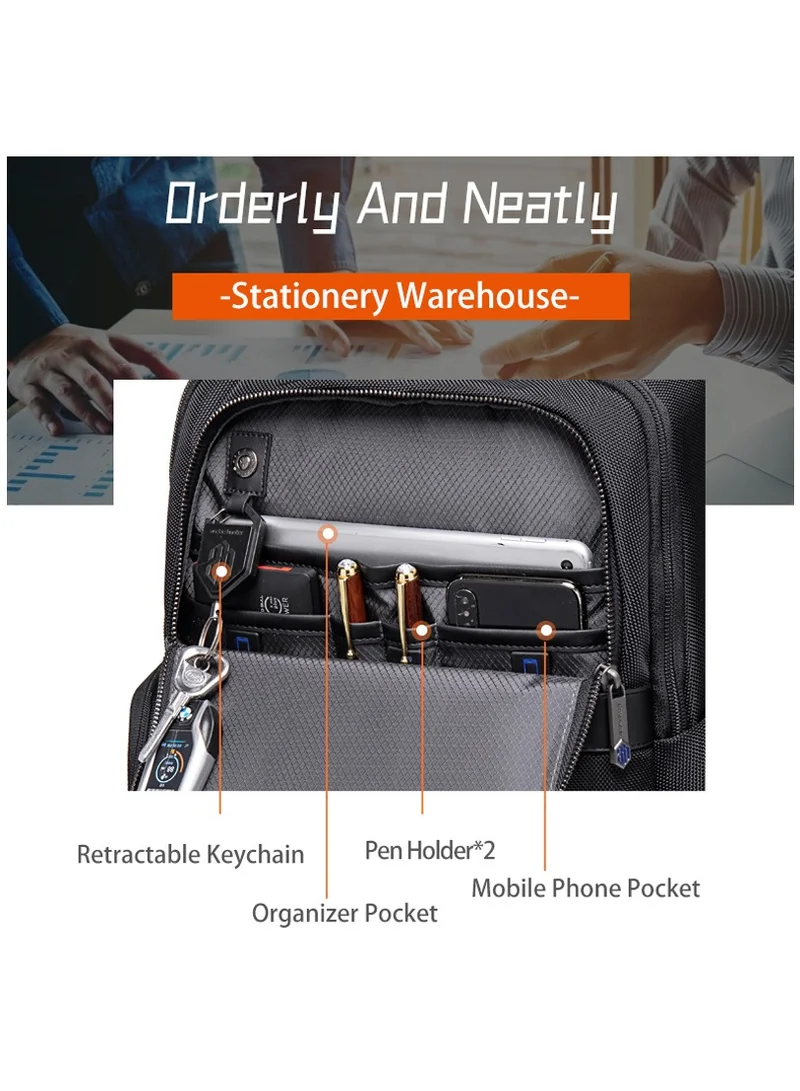 ARCTIC HUNTER Premium Laptop Shoulder Backpack TSA Friendly Opening Water/Scratch Resistant Daypack with Built in USB/Earphone Port for Men and Women B00449 Black