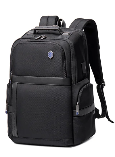 ARCTIC HUNTER Premium Laptop Shoulder Backpack TSA Friendly Opening Water/Scratch Resistant Daypack with Built in USB/Earphone Port for Men and Women B00449 Black