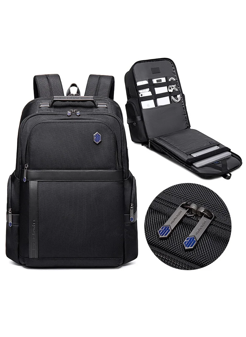 ARCTIC HUNTER Premium Laptop Shoulder Backpack TSA Friendly Opening Water/Scratch Resistant Daypack with Built in USB/Earphone Port for Men and Women B00449 Black