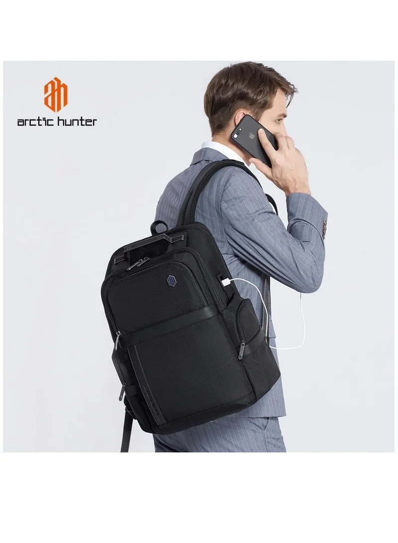 Arctic Hunter Black Premium Laptop Shoulder Backpack TSA Friendly Opening Water/Scratch Resistant Daypack with Built in USB/Earphone Port for Men and Women, B00449, Black  | Best Price UAE