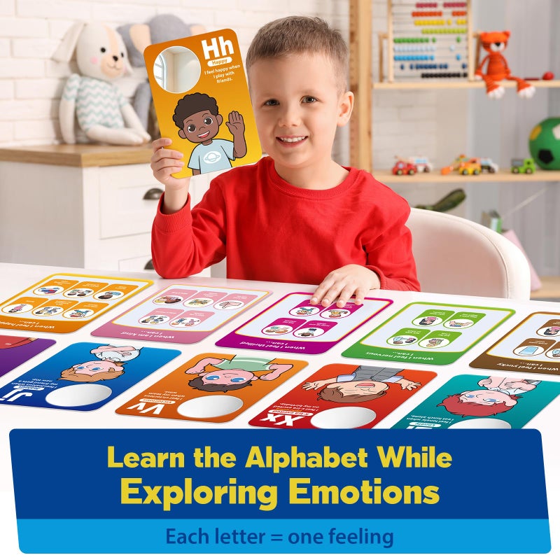 Broytain Emotion Cards for Kids, 26 Feelings Cards with Built-In Mirror, SEL Learning Flashcards with Coping Skills, ADHD/Autism Learning Materials, Emotions Flashcards for Therapy, Home Use - Image 5