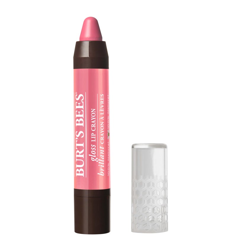 Burt's Bees 100% Natural Moisturizing Gloss Lip Crayon, Pink Lagoon - 1 Crayon - Image 1