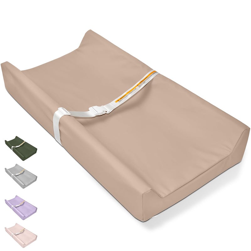 TAOCI Changing Table Pads, Baby Changing Pad Vegan Leather, Waterproof Wipeable Changing Pad, 32x16 Diaper Baby Changing Table Topper for Dresser, Table - Image 1
