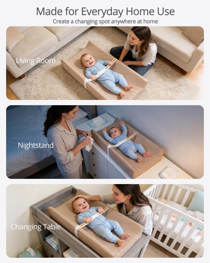TAOCI Changing Table Pads, Baby Changing Pad Vegan Leather, Waterproof Wipeable Changing Pad, 32x16 Diaper Baby Changing Table Topper for Dresser, Table - Image 4