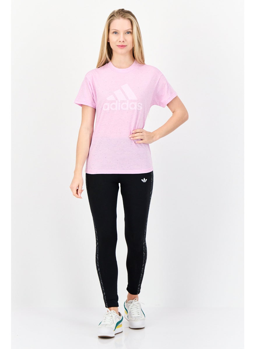 Adidas Women Sportswear Fit Short Sleeve Outdoor T-Shirt, Lilac  - Image 4