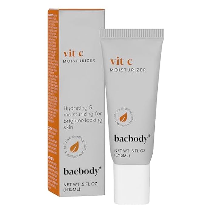 Baebody Made in USA Vitamin C Face Moisturizer - Travel Size Brightening Vitamin C Cream Moisturizer with Jojoba Oil - Anti Aging and Hydrating (0.5 fl oz/15 ml) - Image 1