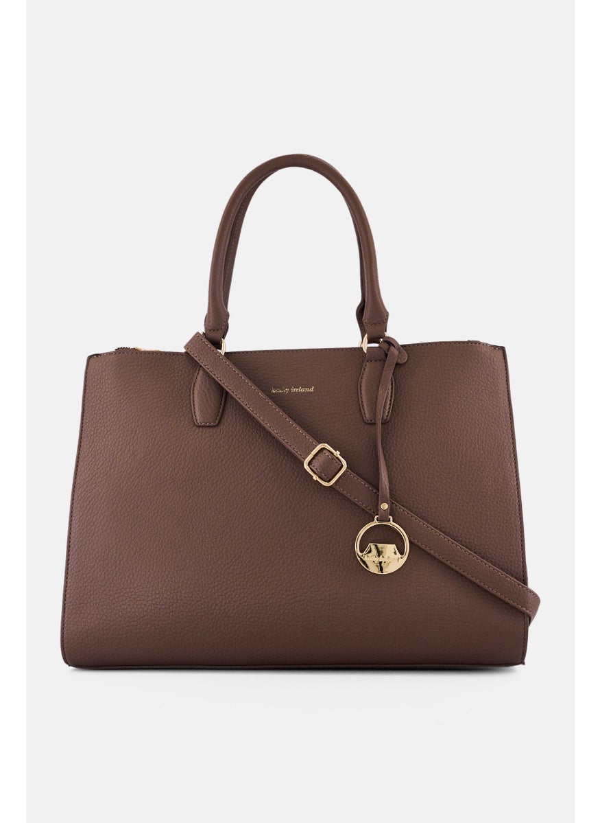 Kathy Ireland Women Brand Logo Leather Handbag, Mauve  - Image 1