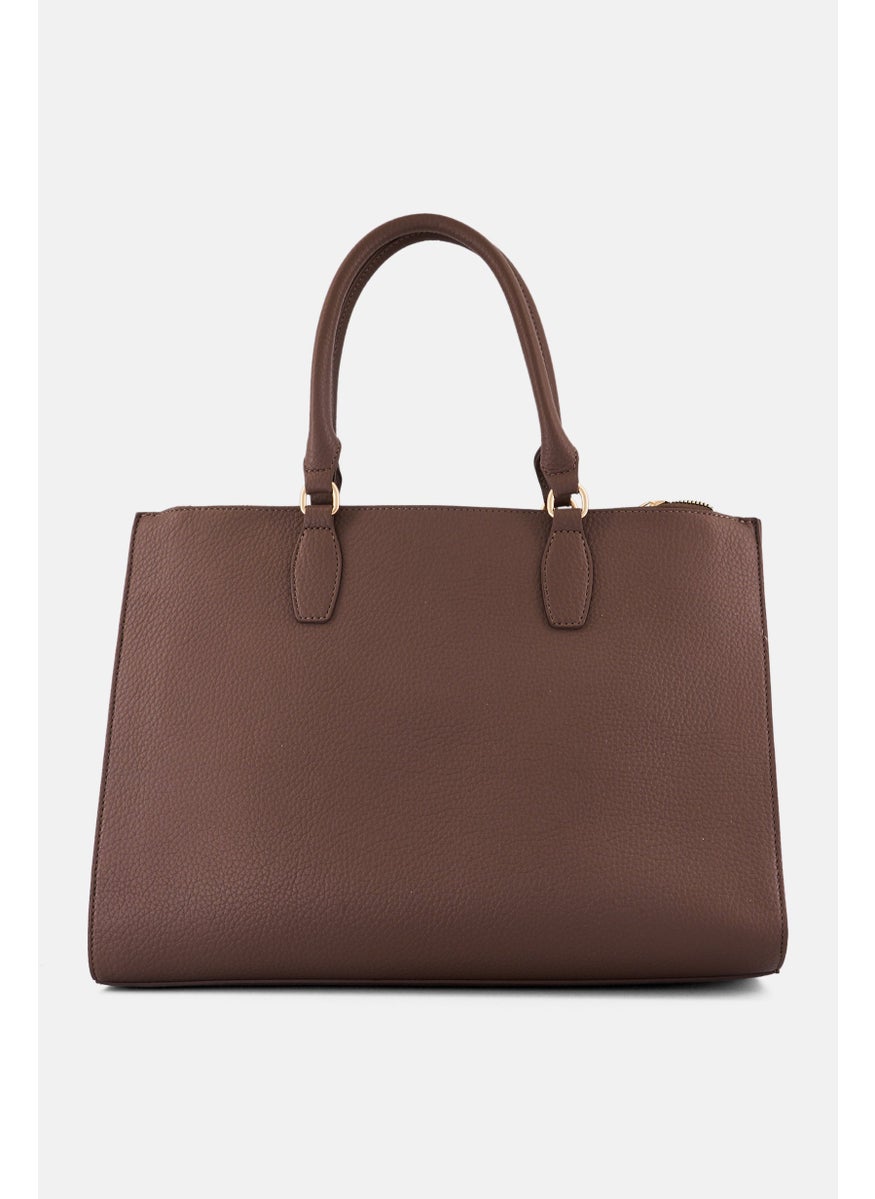 Kathy Ireland Women Brand Logo Leather Handbag, Mauve  - Image 3