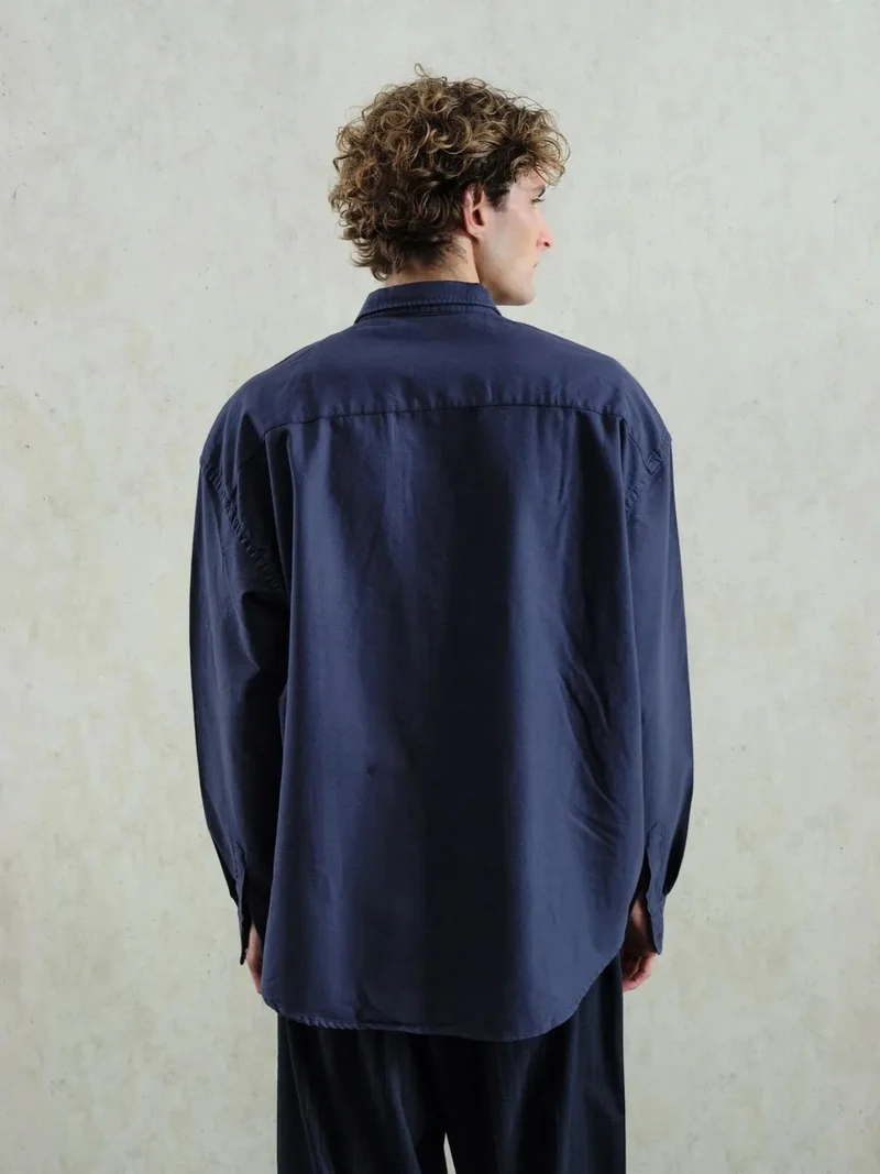 Giesto Navy Blue GIESTO Embroidered Poplin Button-Up Shirt for Men | Best Price UAE