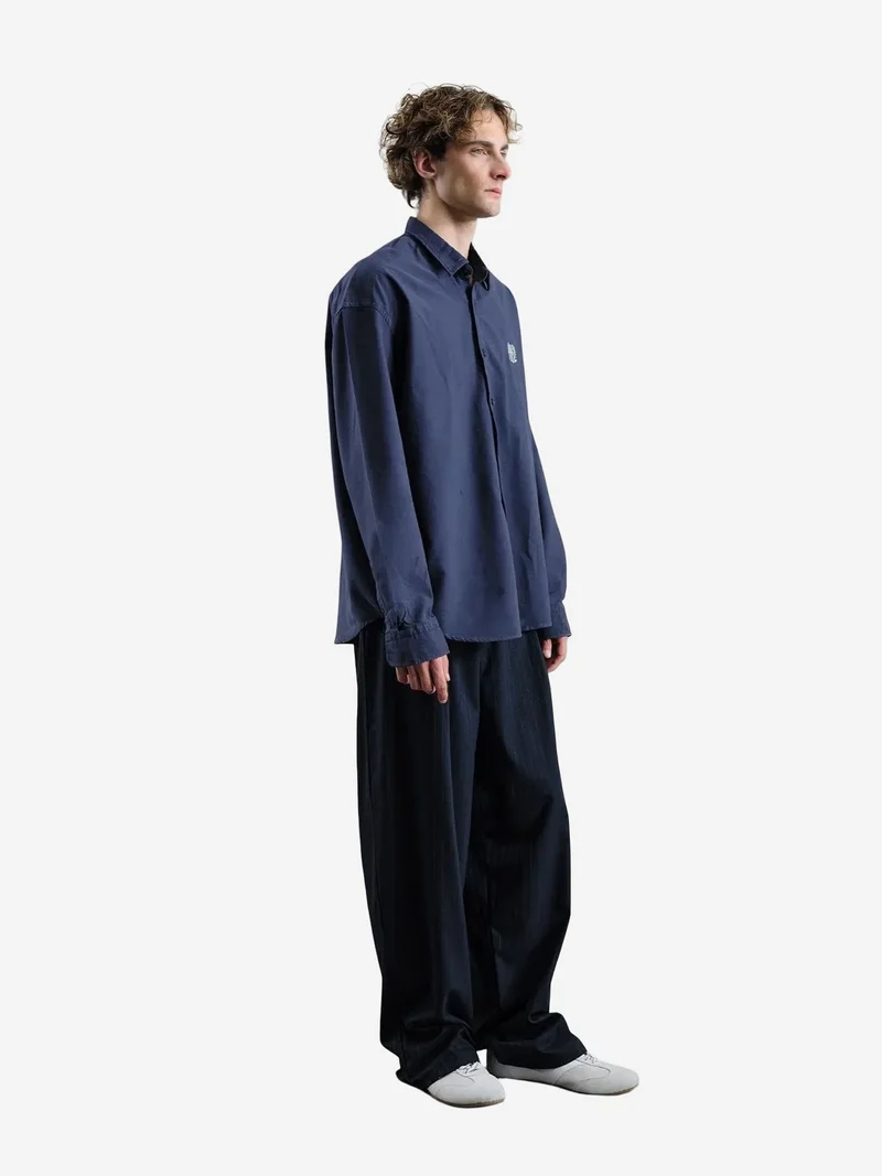 Giesto Navy Blue GIESTO Embroidered Poplin Button-Up Shirt for Men | Best Price UAE