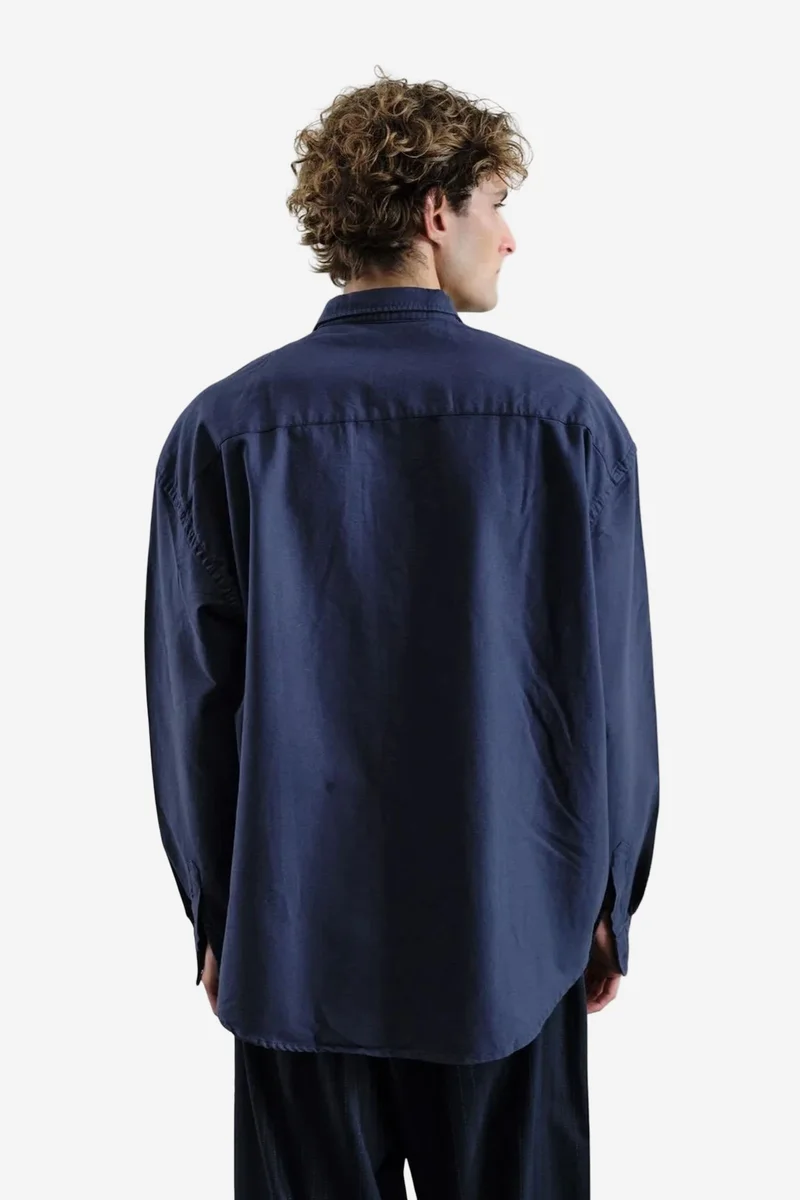 Giesto Navy Blue GIESTO Embroidered Poplin Button-Up Shirt for Men | Best Price UAE