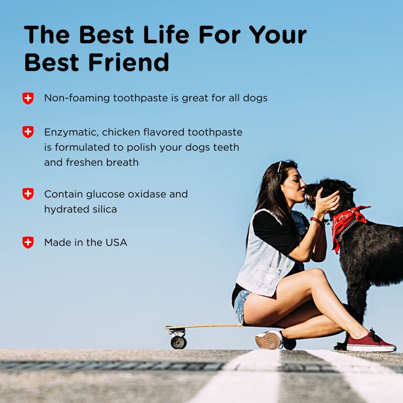 nutri vet Nutri-Vet Dental Hygiene Kit for Dogs - Finger Toothbrush and Enzymatic Toothpaste - Chicken Flavor - 2.5 ounces - Image 4