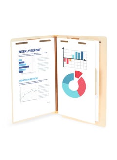 Blue Summit Supplies Blue Summit End Tab Fastener Folder, 1 Divider And 4 Fasteners, Letter Size, Manila - 50 Folders  - Image 3