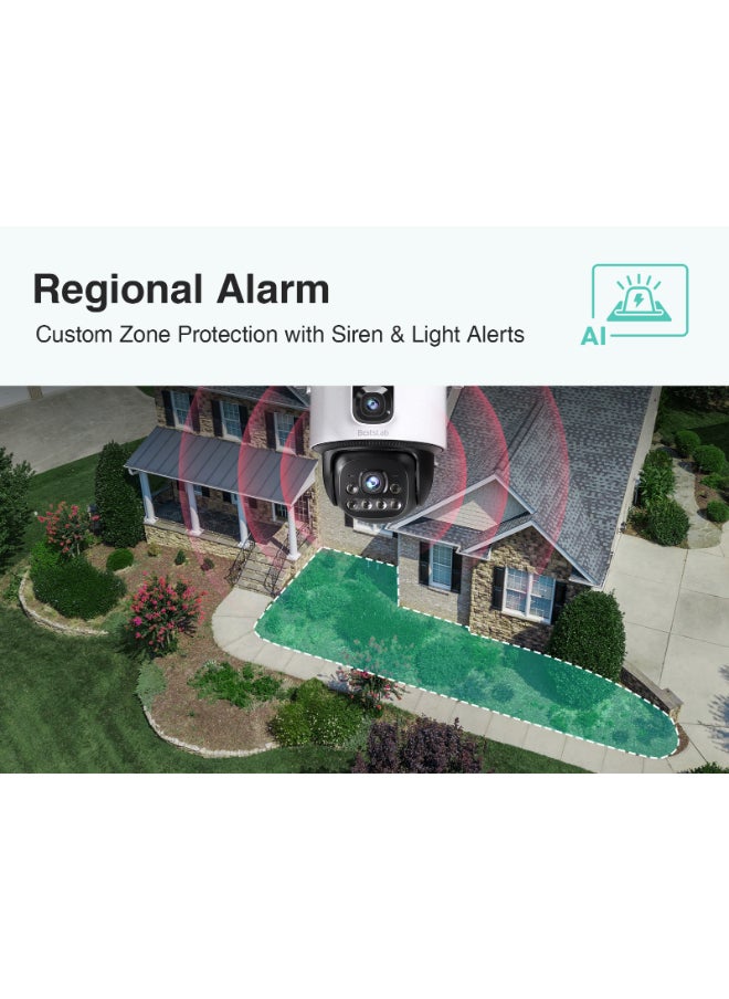Botslab - W315 Dual-Lens Outdoor PTZ Security Camera | 4MP+4MP HD Resolution, 360° Coverage, AI Human & Vehicle Detection, Full-Color Night Vision, Wi-Fi 6 Connectivity, IP66 Weatherproof - Image 1