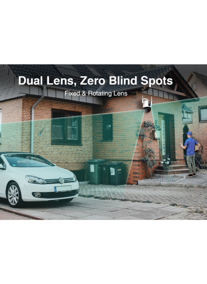 Botslab - W315 Dual-Lens Outdoor PTZ Security Camera | 4MP+4MP HD Resolution, 360° Coverage, AI Human & Vehicle Detection, Full-Color Night Vision, Wi-Fi 6 Connectivity, IP66 Weatherproof - Image 1