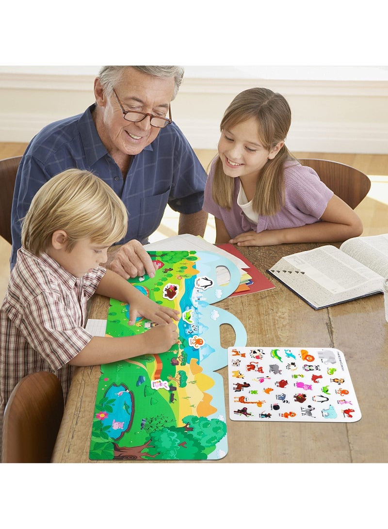 يونيكبيبي كتب ملصقات قابلة لإعادة الاستخدام من  للأطفال، كتب نشا محمولة للأطفال من 3-5 سنوات، ملصقات منتفخة للأطفال الصغار، كتاب مشغول للسفر، لعبة ملصقات هلامية مقاومة للماء, للصبي والطفلة - Image 1