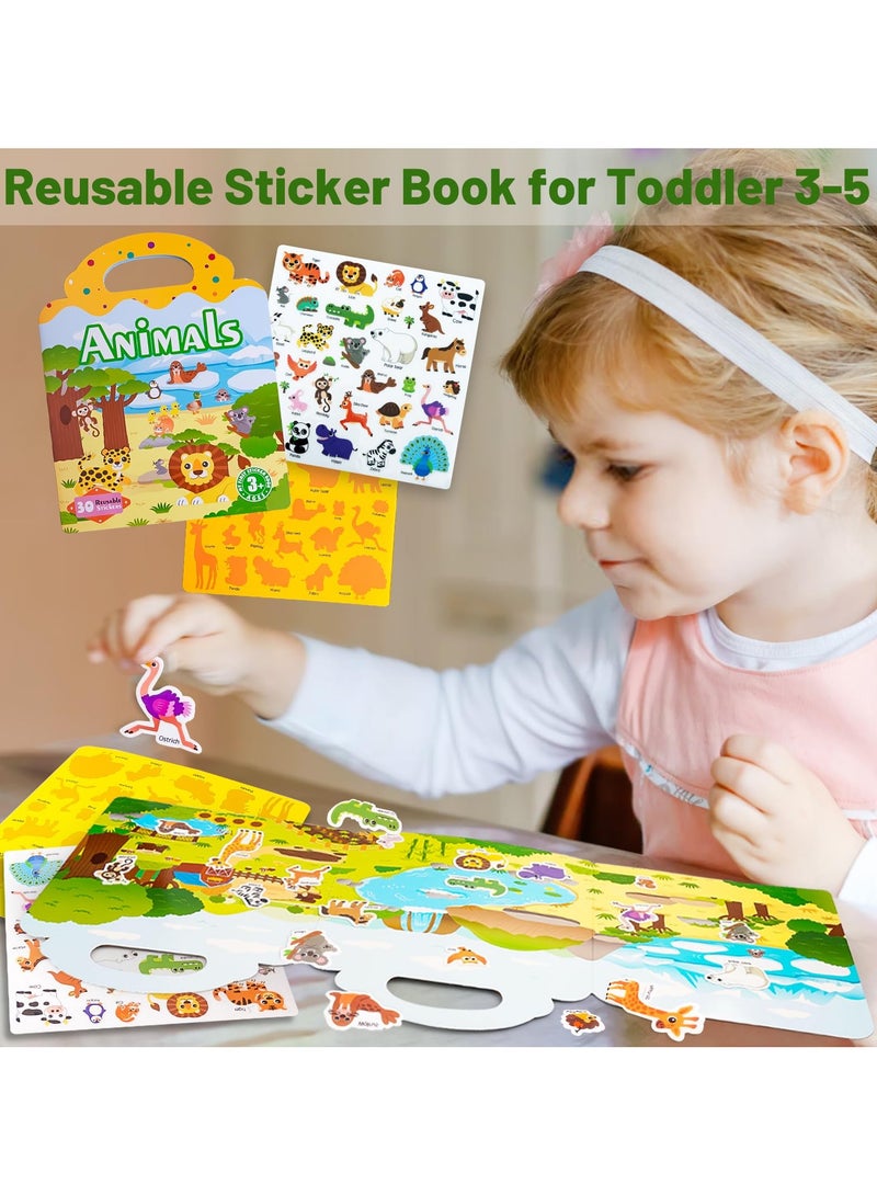 يونيكبيبي كتب ملصقات قابلة لإعادة الاستخدام من  للأطفال، كتب نشا محمولة للأطفال من 3-5 سنوات، ملصقات منتفخة للأطفال الصغار، كتاب مشغول للسفر، لعبة ملصقات هلامية مقاومة للماء, للصبي والطفلة - Image 4