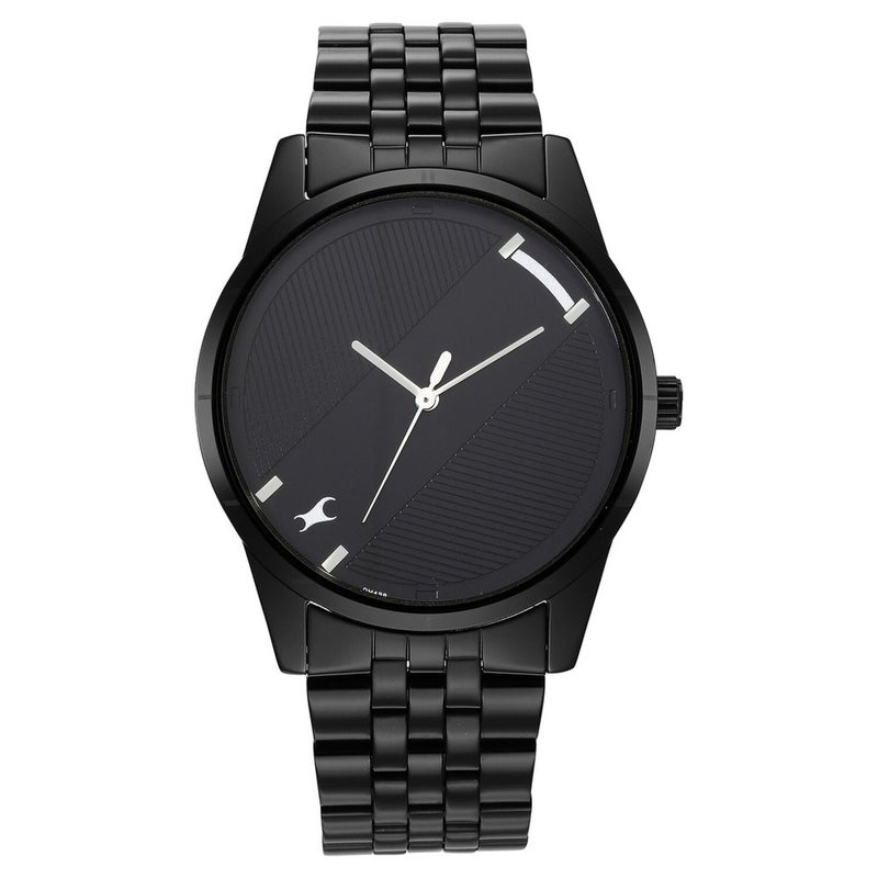Fastrack Stunners Quartz Analog Black Dial Metal Strap Watch for Guys - Image 3